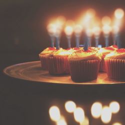 Close-up of lit candle