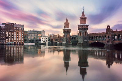 Reflection of buildings in water