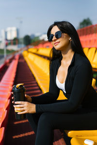 Young woman looking away
