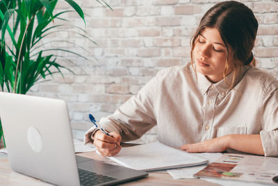 Businesswoman working at office