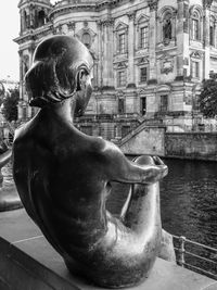 Statue of historic building in city