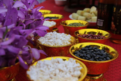 Close-up of fruits in plate