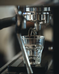 Close-up of coffee served in cafe