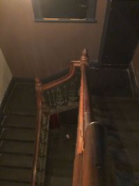 High angle view of staircase in building