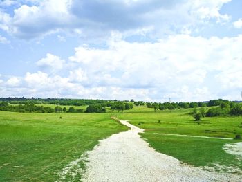 Scenic view of land against sky