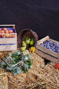 High angle view of food on table