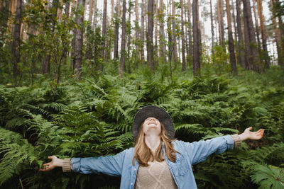 Young woman in a forest