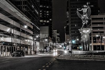 Illuminated city at night