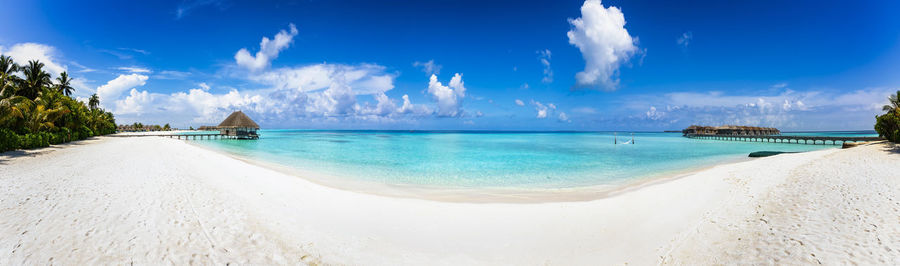 Panoramic view of beach against sky