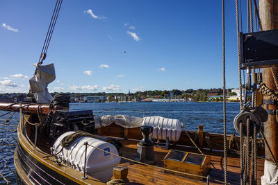 Detailed view of an old sailing ship