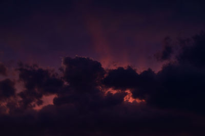 Low angle view of sky during sunset