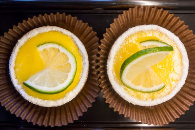 Close-up of served sweet pie in paper plate