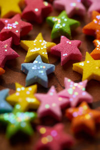 High angle view of christmas decorations