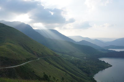 Scenic view of mountains against sky