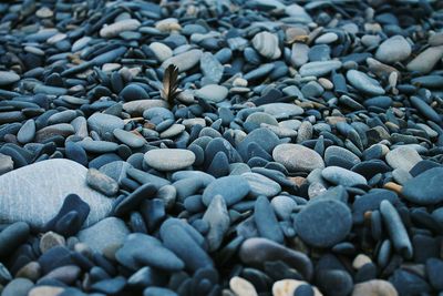 Full frame of stones on beach