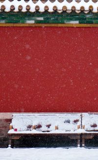 Close-up of red wall