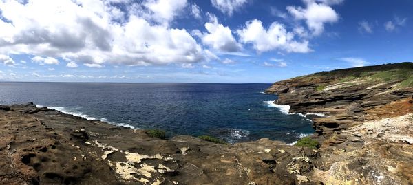 Panoramic view of sea against sky