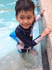 Portrait of boy smiling