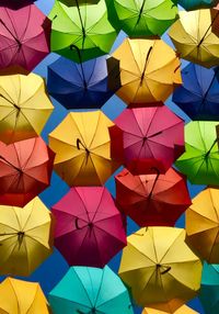 Full frame shot of colorful umbrellas decoration