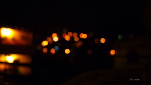 Defocused lights at night