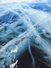 Aerial view of snowcapped mountains