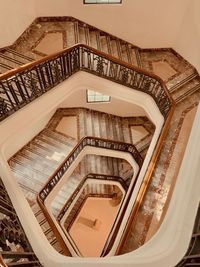 Directly below shot of spiral staircase in building