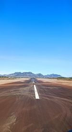 Scenic view of landscape against clear blue sky