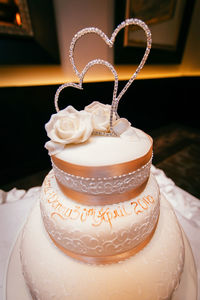 Close-up of cake on table