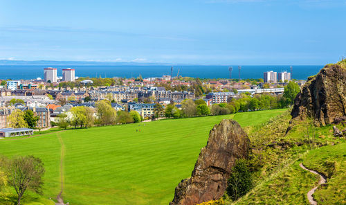 Panoramic view of buildings against sky