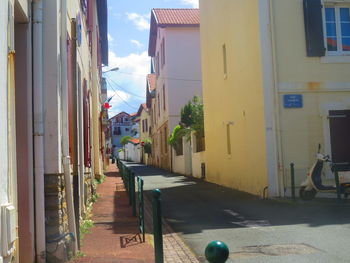 Narrow street amidst buildings in town