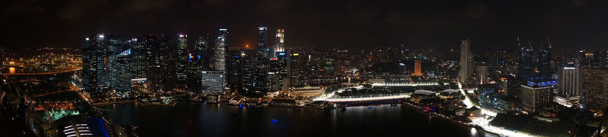 Panoramic view of manina bay area in singapore 
