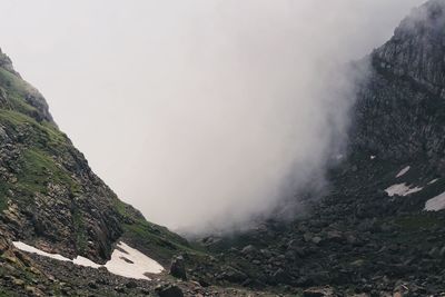 Scenic view of rocky mountains against sky