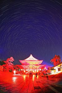 Illuminated building at night