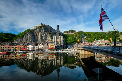 Reflection of buildings in water