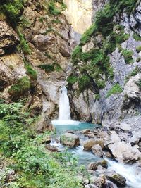 Scenic view of waterfall