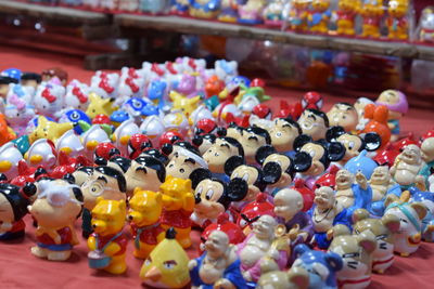 Close-up of toys for sale in store