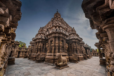 View of old temple against sky