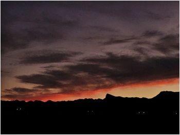 Silhouette of landscape at sunset