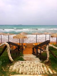 Scenic view of beach against sky