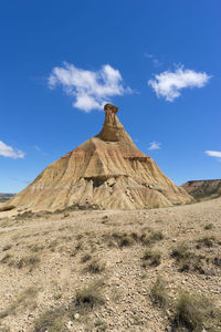 Scenic view of desert against blue sky