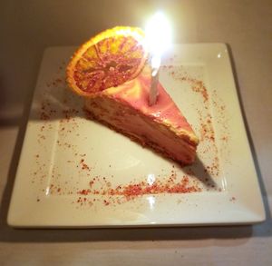 Close-up of cake on table