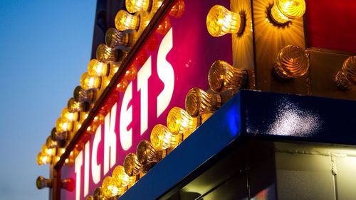 Low angle view of illuminated lights