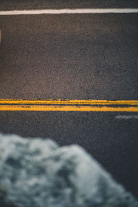 High angle view of zebra crossing on road