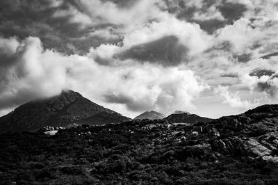 Scenic view of mountains against sky