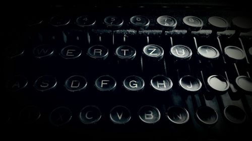 Close-up of typewriter keyboard