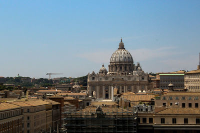 View of historic building against clear sky