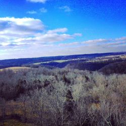 Scenic view of landscape against cloudy sky