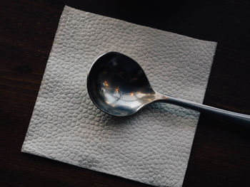 High angle view of breakfast on table