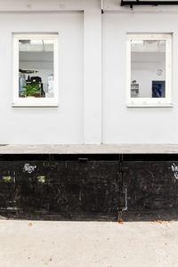 View of building through window