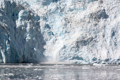 Melting glacier in sea